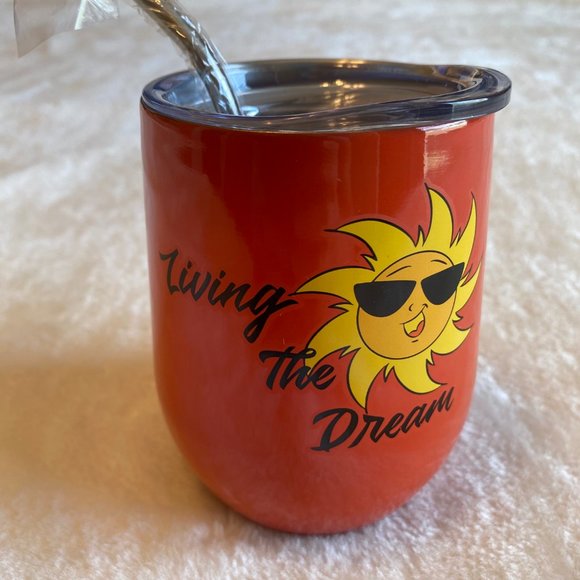 Stainless Steel wine tumbler Living the Dream NIB - Picture 2 of 2